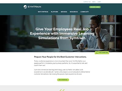 Symtrain Landing Page Design